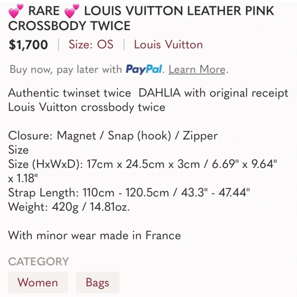 πβ¨ BEAUTIFUL β¨π Authentic Louis Vuitton Crossbody Twice Rare Find - Picture 16 of 16
